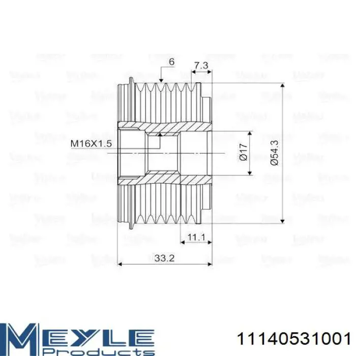 Инерционный шкив Meyle 11140531001 цена, от 28.23 USD