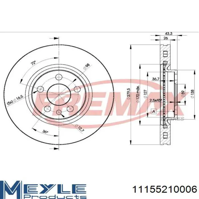 Тормоз дисковый передний Starline SPB2523 цена, от 31.00 USD