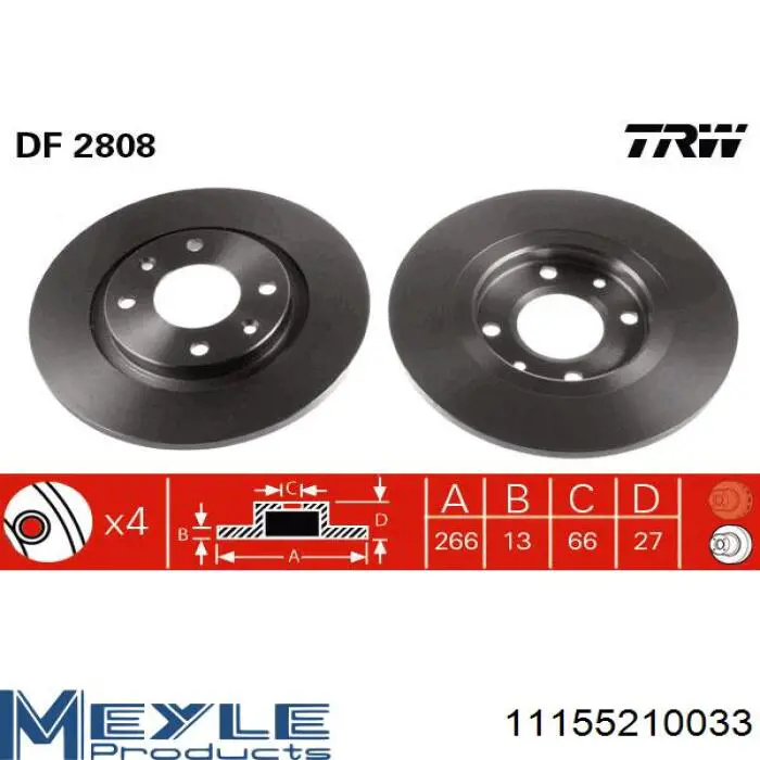 RD3325DF2808 Rider Диск тормозной передний