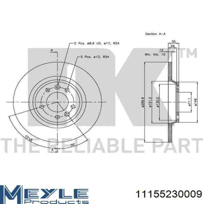 Тормозные диски 8868210 Brembo