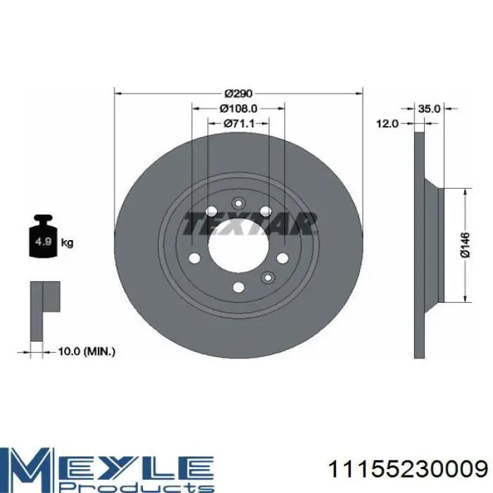 Задний тормозной диск Starline PB1505 цена, от 24.90 USD