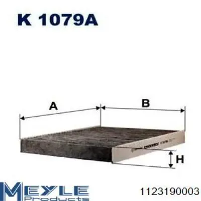 Filtro de salão 1123190003 Meyle