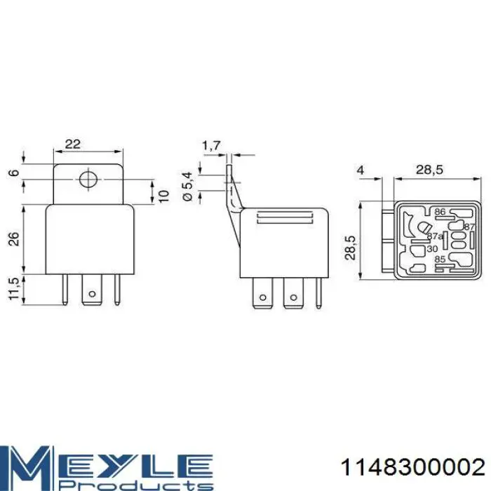 Купить 1148300002 Meyle Реле вентилятора