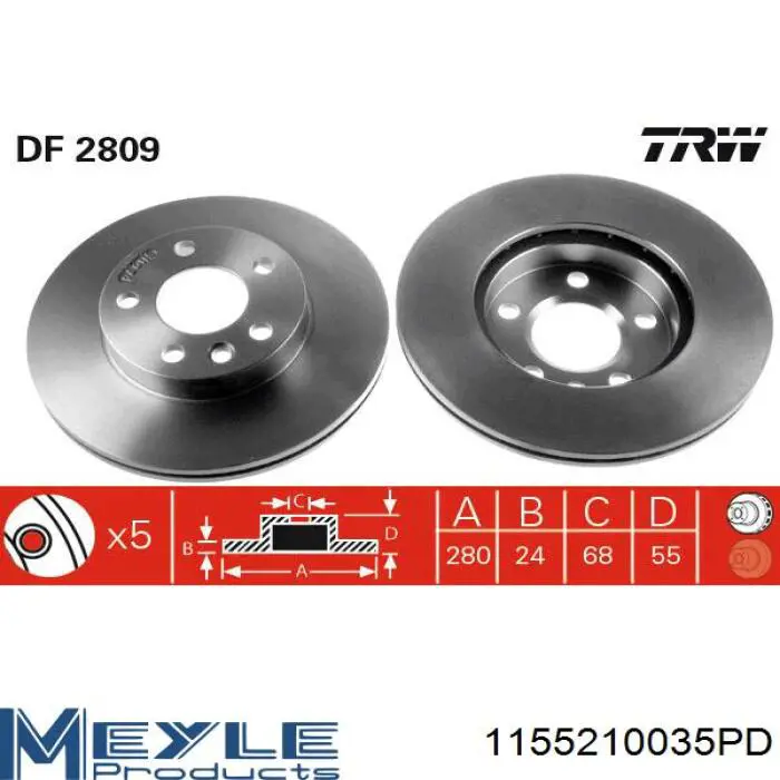 Передний тормозной диск Raiso RD5301