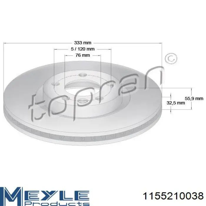 Тормоз дисковый передний Denckermann B130625 цена, от 53.79 USD