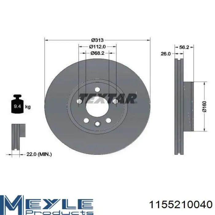 986478296 Bosch Диск тормозной передний