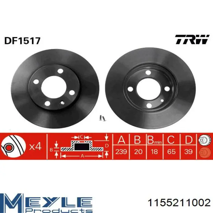 Тормоз дисковый передний LPR LPRA1071V цена, от 22.16 USD