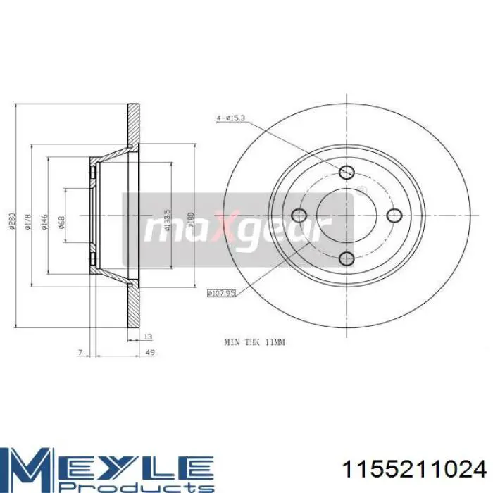 Тормоз дисковый передний Starline PB1192 цена, от 24.69 USD