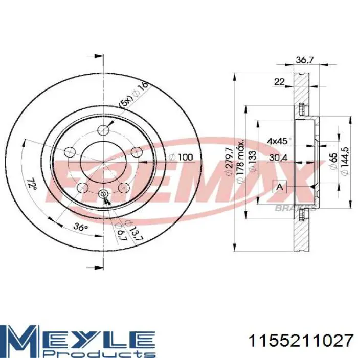 Тормоз дисковый передний ABE C3S004ABEP цена, от 29.41 USD