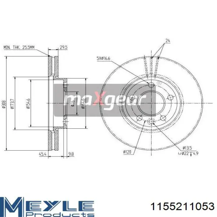Тормоз дисковый передний TRW DF4308 цена, от 58.74 USD