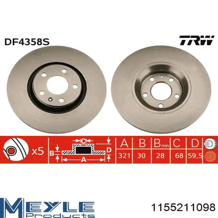 Тормоз дисковый передний Bremsi CD7277V цена, от 60.45 USD