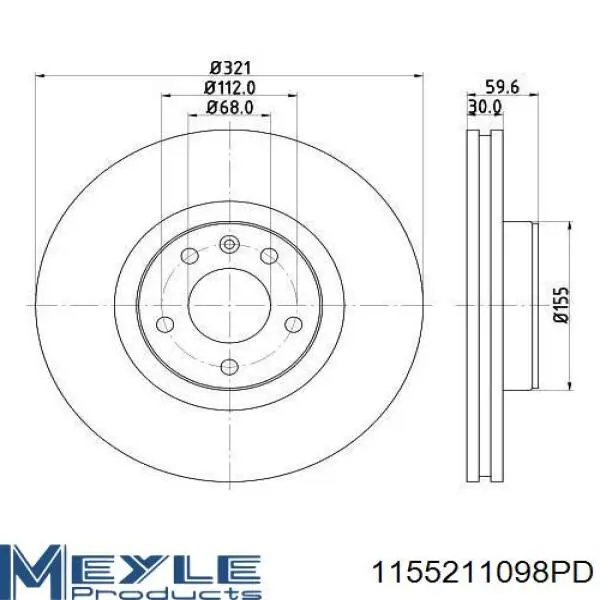 Передние тормозные диски CD7277V Bremsi