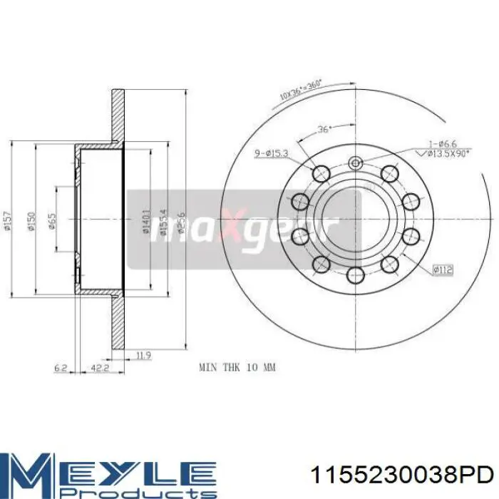 Тормозные диски C4W011ABEP ABE