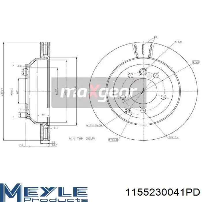 191833SPORT Maxgear Дисковый тормоз