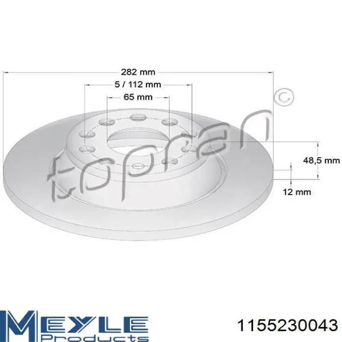 Задний дисковый тормоз AYD 1050175