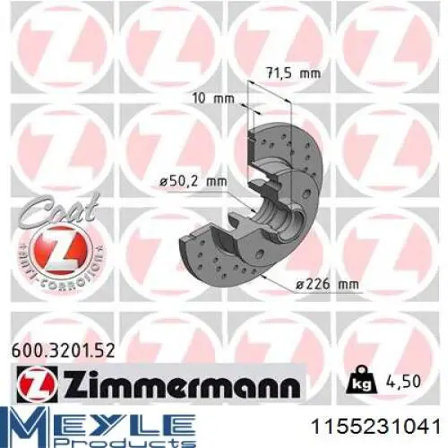 Тормозные диски 986478332 Bosch