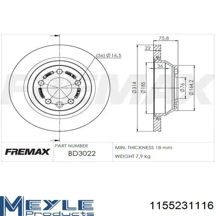 191874 Maxgear Дисковый тормоз