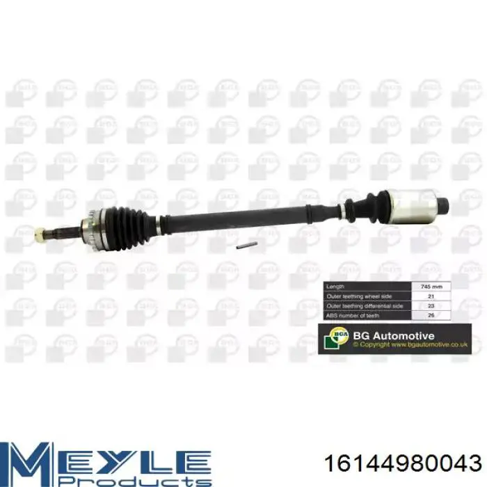 Правая полуось 8200231663 Renault (RVI)