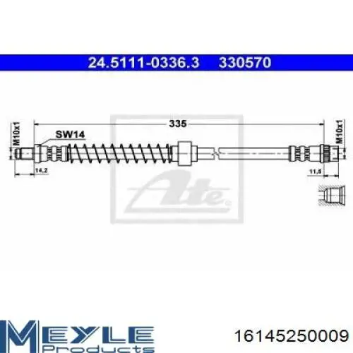 7700304968 Renault (RVI) Гибкая тормозная трубка задняя