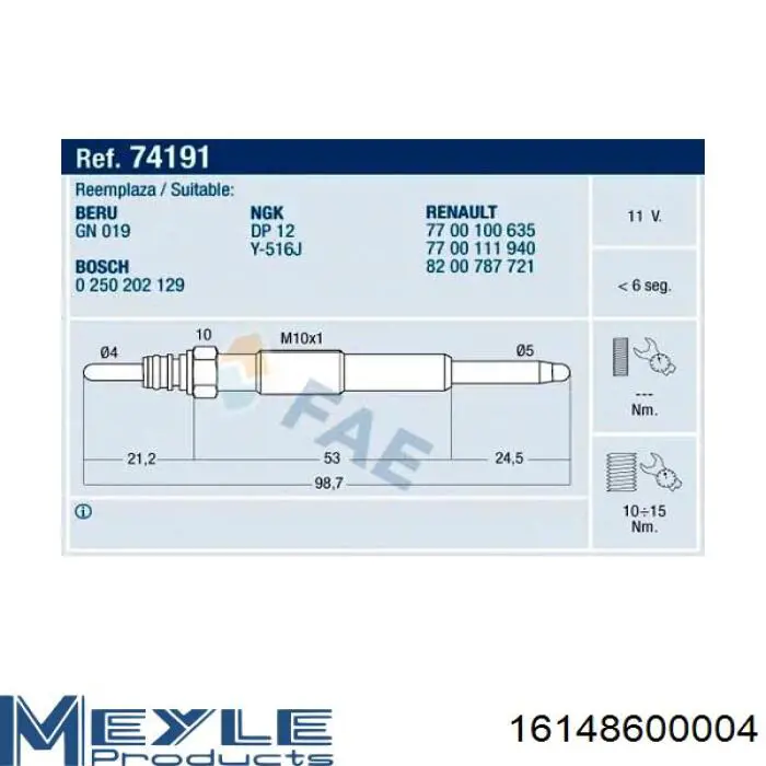 660011 Maxgear Свечи накаливания