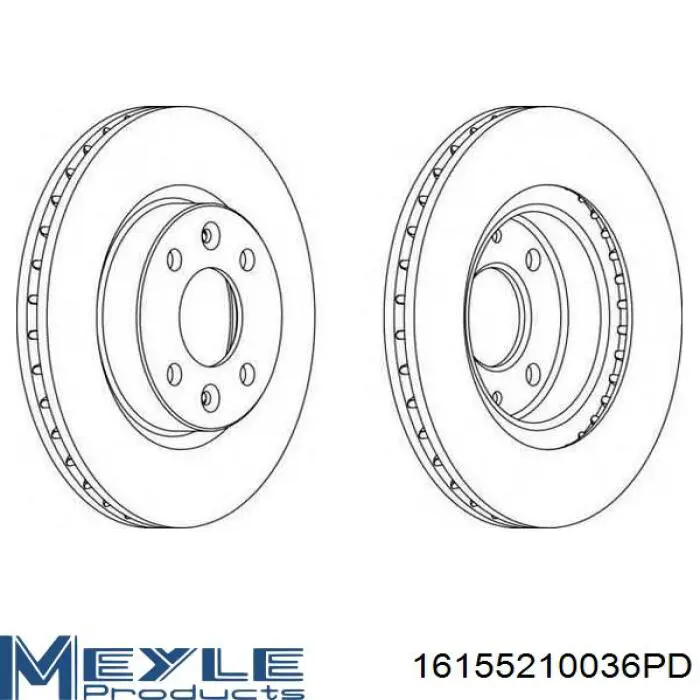 Тормоз дисковый передний Meyle 16155210036PD цена, от 1271.08 UAH