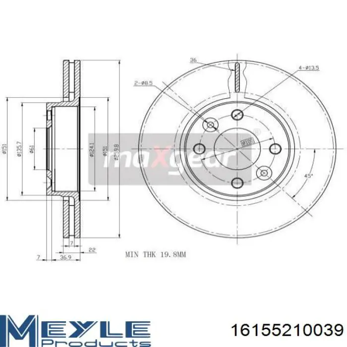 Тормоз дисковый передний Nissan/Infiniti 40206AX602 цена, от 32.94 USD