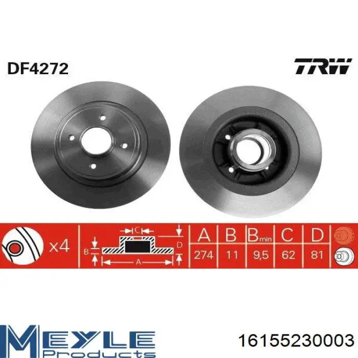 Задний тормозной диск NFC NFB5612 цена, от 19.67 USD
