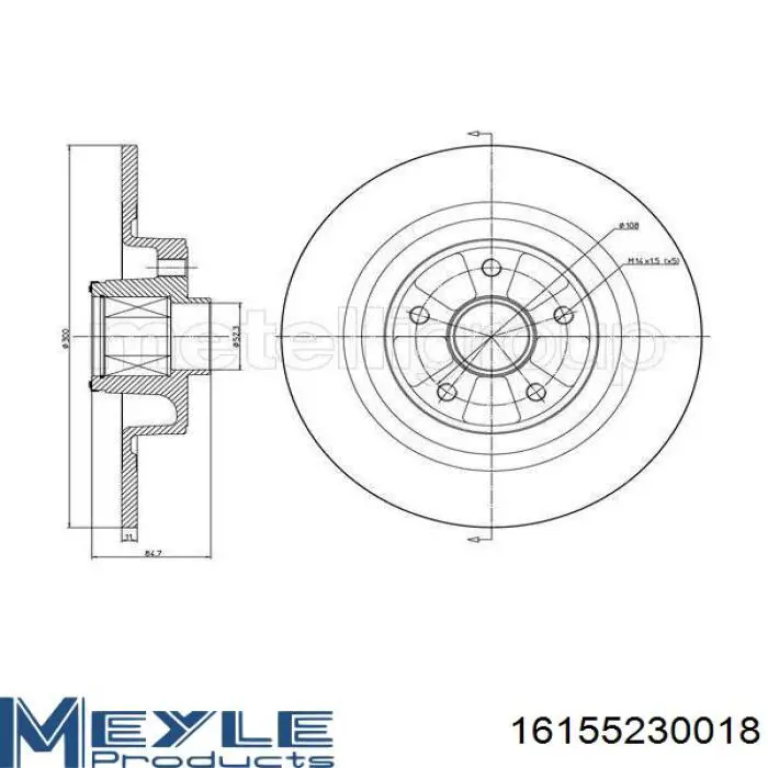 Задний дисковый тормоз Meyle 16155230018