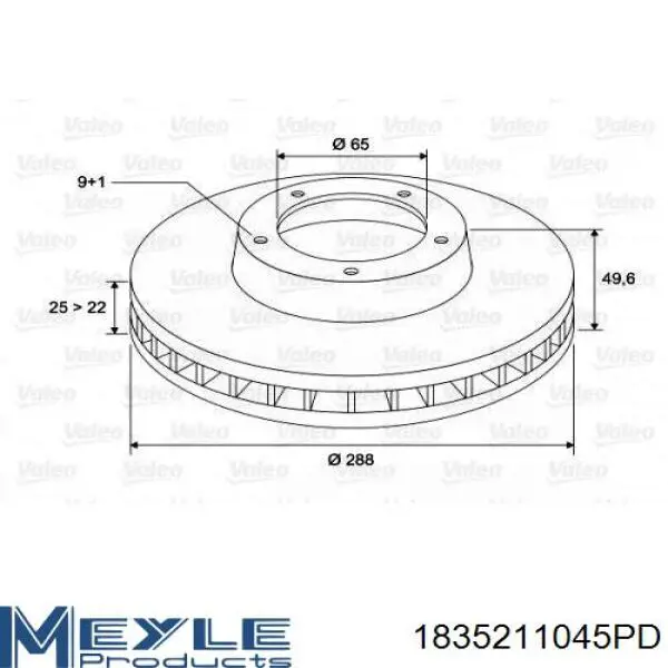 Ремкомплект тормозов передних Meyle 1835211045PD цена, от 48.39 USD