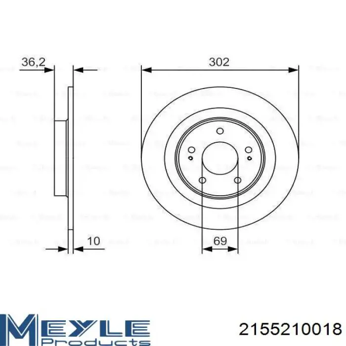 Тормоз дисковый передний Meyle 2155210018 цена, от 40.02 USD