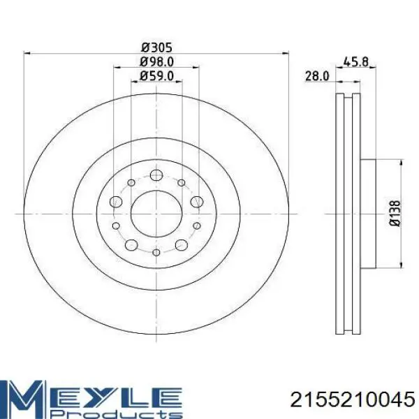 Купить 68201086AA Fiat/Alfa/Lancia Ротор тормозной