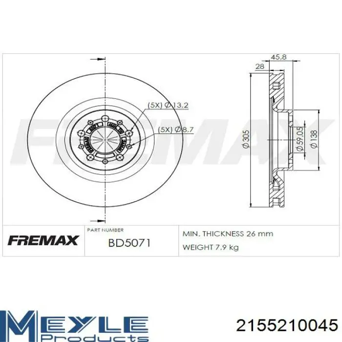 Тормоз дисковый передний Fiat/Alfa/Lancia 68201086AA цена, от 56.98 USD