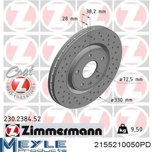 AR83081XPR Power Stop Диск тормозной передний