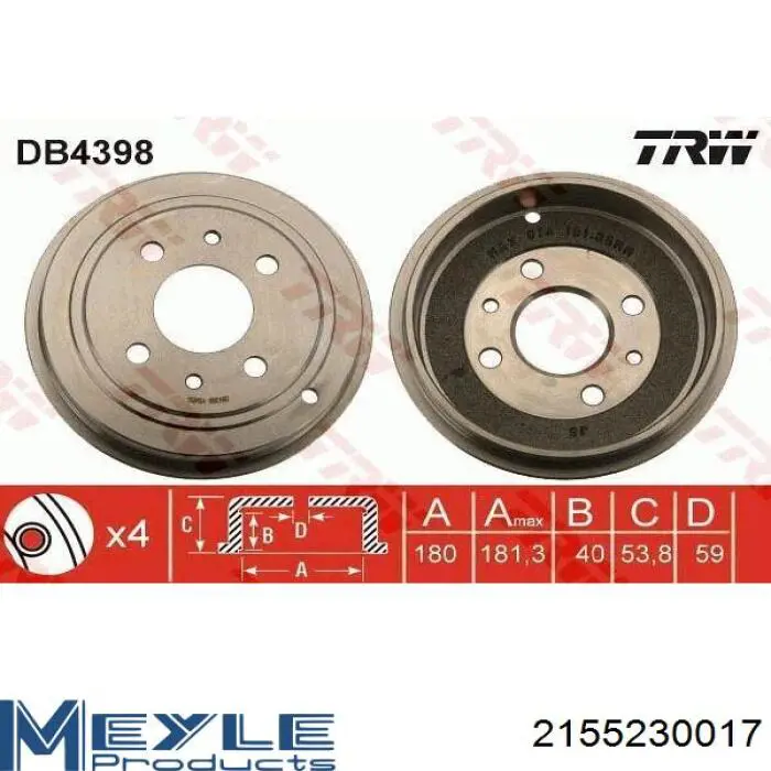 Купить TA001 GP Тормозной барабан