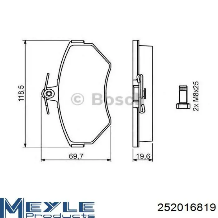 252016819 Meyle Колодки передние