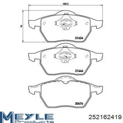 252162419 Meyle Колодки передние