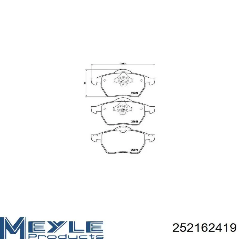 Колодки Meyle 252162419 цена, от 22.80 USD