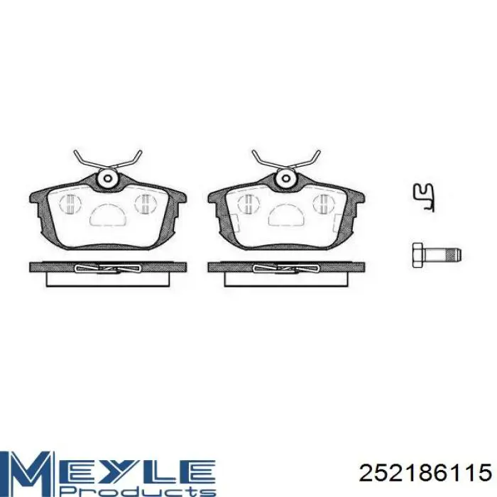 Купить 252186115 Meyle Колодки тормозные задние, дисковые