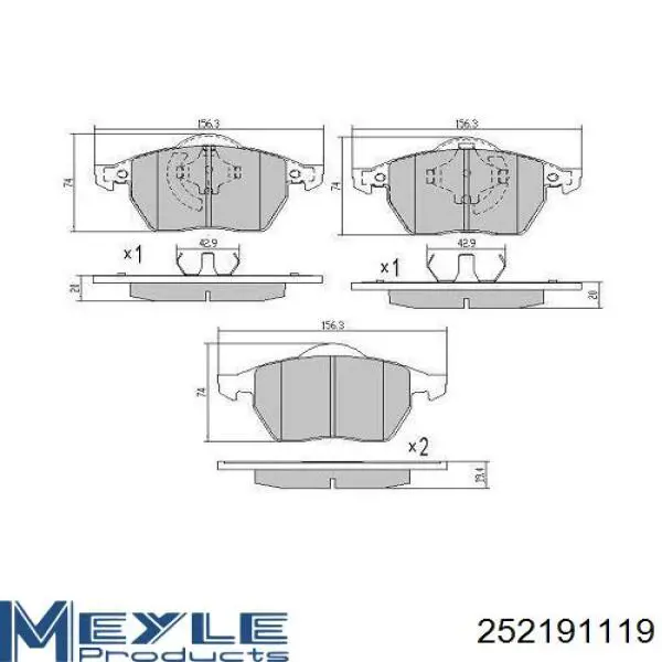 252191119 Meyle Колодки передние