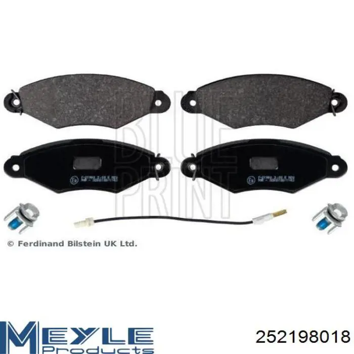 252198018 Meyle колодки тормозные передние дисковые