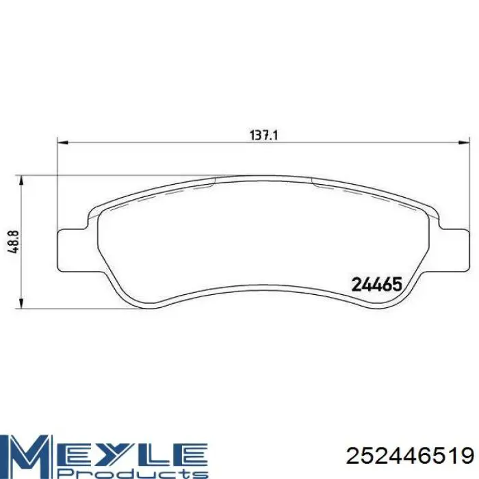 252446519 Meyle Колодки тормозные дисковые комплект