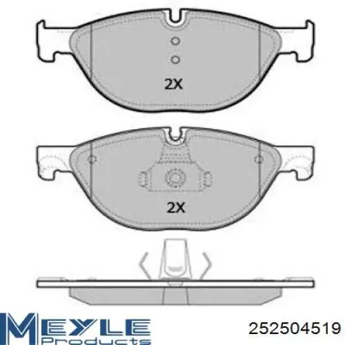 Передние тормозные колодки 252504519 Meyle