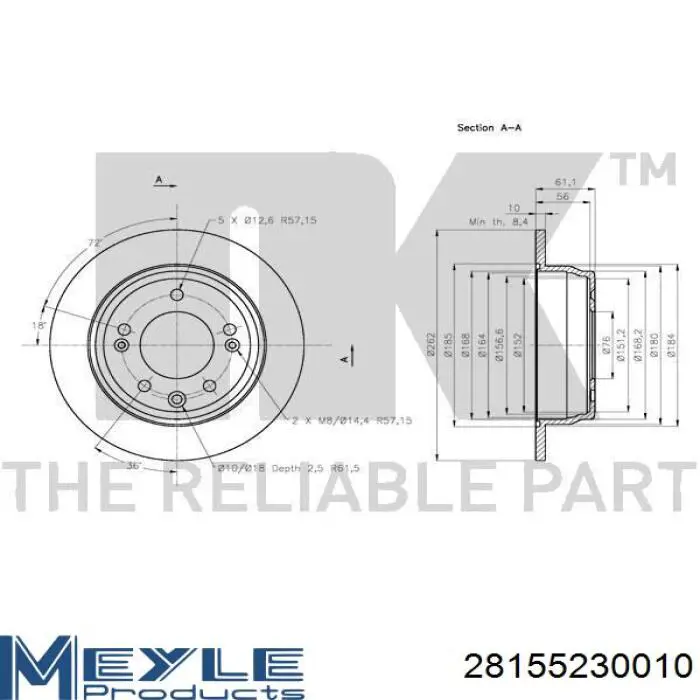 Тормозные диски 28155230010 Meyle