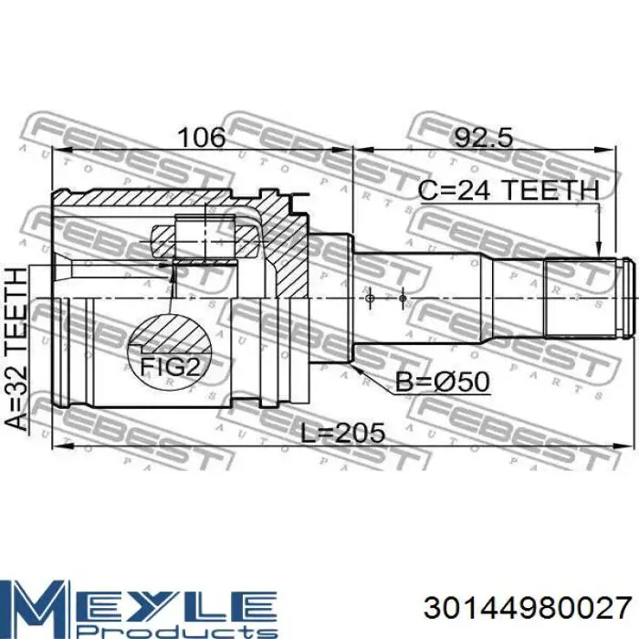 Граната колесная Meyle 30144980027 цена, от 30.36 USD