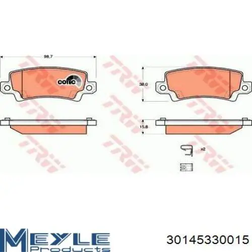 Задние барабанные колодки 0449502190 Toyota