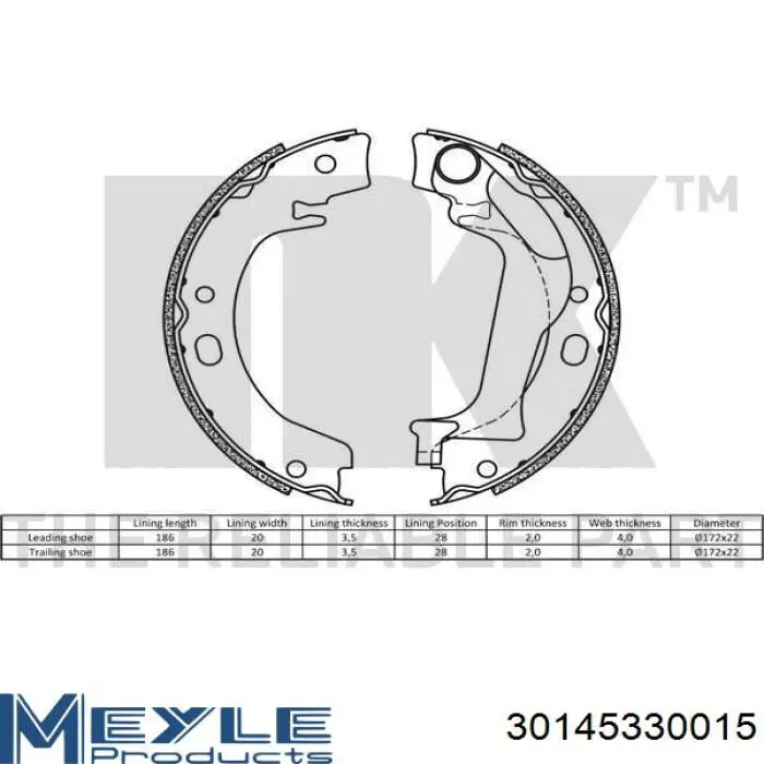 Купить 0449502190 Toyota Задние барабанные тормозные колодки