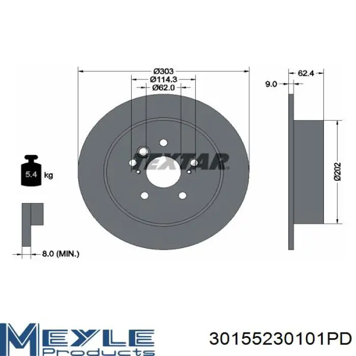 Задний тормозной диск Rider RD3325DF4441 цена, от 28.20 USD