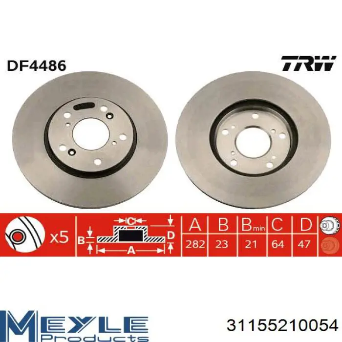 B130339 Denckermann Диск тормозной передний