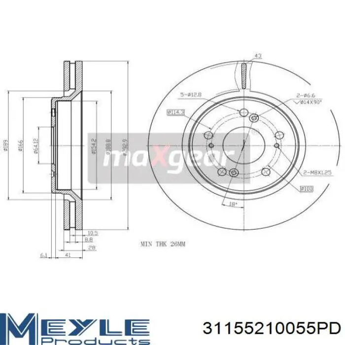 Тормоз дисковый передний Aplus 61419AP цена, от 43.37 USD
