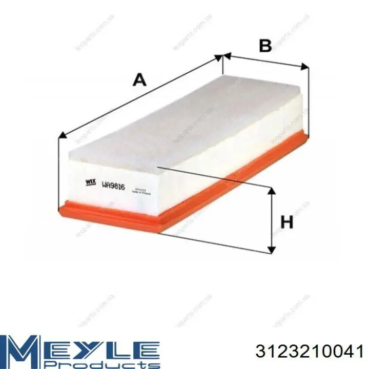 Элемент воздушного фильтра Meyle 3123210041 цена, от 13.11 USD